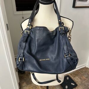 Michael Kors Navy Blue Leather Shoulder Bag